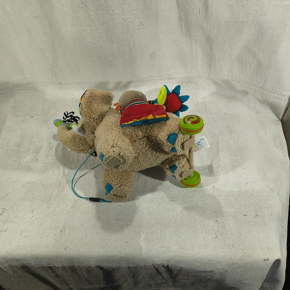 Dolce Multicolored Plush Doll and Elephant Pull Toy Set